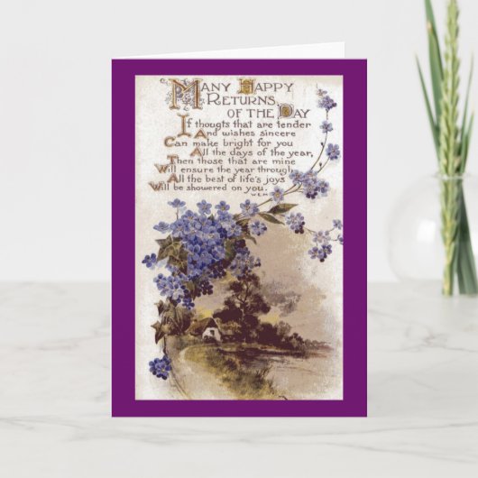 ヴィンテージ誕生日カード。 カード (正面)