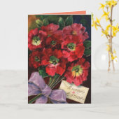 ヴィンテージ誕生日カード カード (黄色い花)