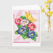 ヴィンテージ誕生日カード カード (黄色い花)