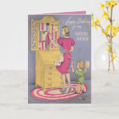 ヴィンテージ誕生日カード カード (黄色い花)