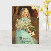 ヴィンテージ誕生日カード カード (黄色い花)