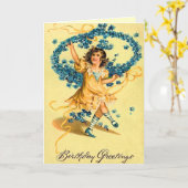 ヴィンテージ誕生日カード カード (黄色い花)