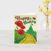 ヴィンテージ誕生日カード（ケシ付） カード (黄色い花)