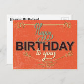 ヴィンテージ誕生日カード#6 ポストカード (正面/裏面)