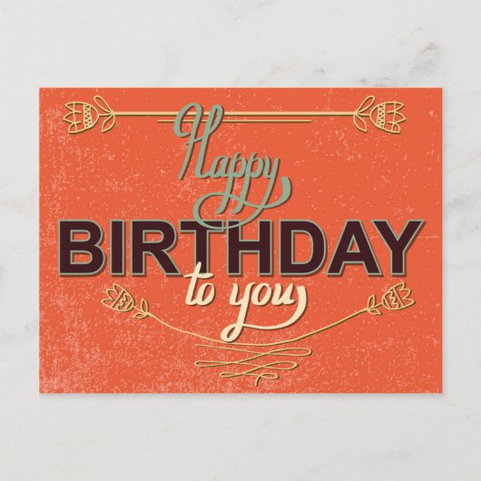 ヴィンテージ誕生日カード#6 ポストカード (正面)