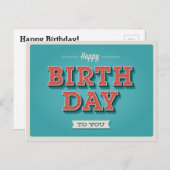 ヴィンテージ誕生日カード#8 ポストカード (正面/裏面)