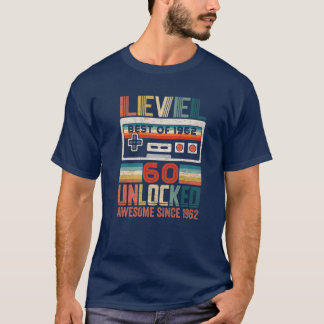 ヴィンテージ誕生日ギフト1962アンロック・レベル Tシャツ
