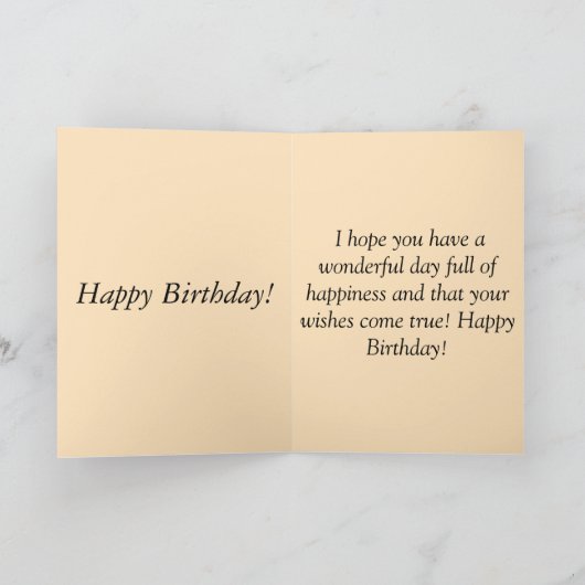 ヴィンテージ誕生日グリーティングと花束 カード (内部)