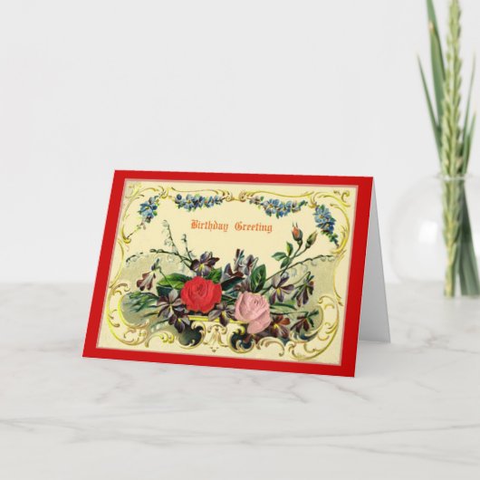 ヴィンテージ誕生日グリーティングカード カード (正面)
