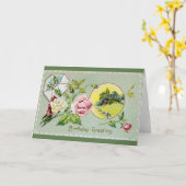 ヴィンテージ誕生日グリーティングカード カード (黄色い花)