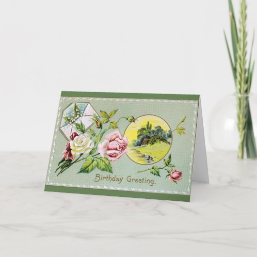 ヴィンテージ誕生日グリーティングカード カード (正面)