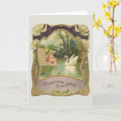 ヴィンテージ誕生日グリーティングカード カード (黄色い花)