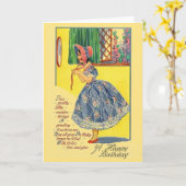 ヴィンテージ誕生日グリーティングカード カード (黄色い花)