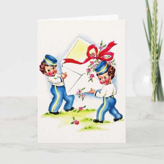 ヴィンテージ誕生日グリーティングカード カード (正面)