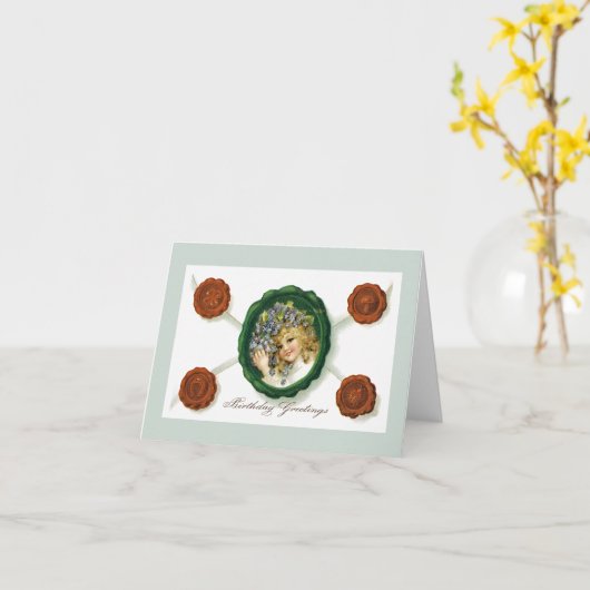 ヴィンテージ誕生日グリーティングカード#1 カード (黄色い花)