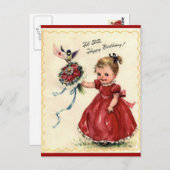 ヴィンテージ誕生日シスター葉書 ポストカード (正面/裏面)
