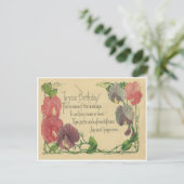 ヴィンテージ誕生日スイートピース ポストカード (スタンド正面)