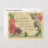 ヴィンテージ誕生日スイートピース ポストカード (正面/裏面)