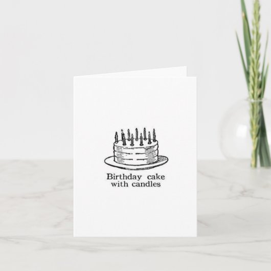 ヴィンテージ誕生日スケッチ サンキューカード (正面)