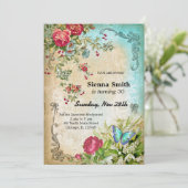 ヴィンテージ誕生日スタイル 招待状 (スタンド正面)