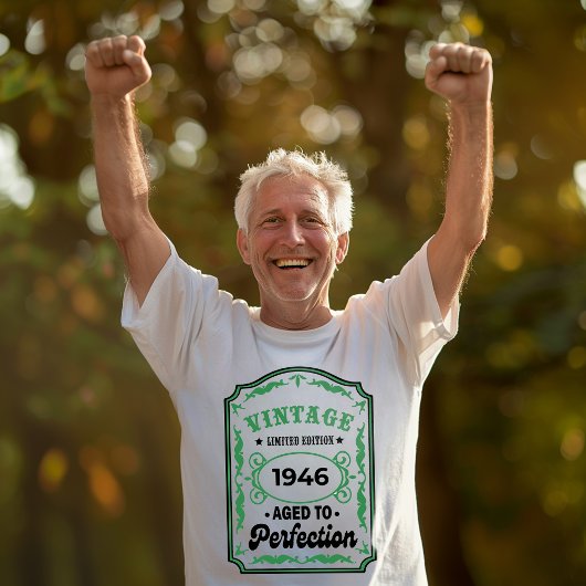 ヴィンテージ誕生日パーソナライズされたラベル年Tシャツ Tシャツ