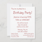 ヴィンテージ誕生日パーティーおもちゃトレイン招待状 招待状 (裏面)