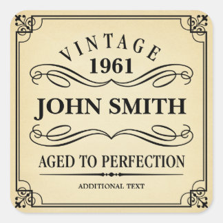 ヴィンテージ誕生日パーティーのお願い スクエアシール