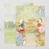 ヴィンテージ誕生日パーティーの招待状 招待状 (正面/裏面)