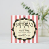 ヴィンテージ誕生日パーティーへの招待 招待状 (スタンド正面)