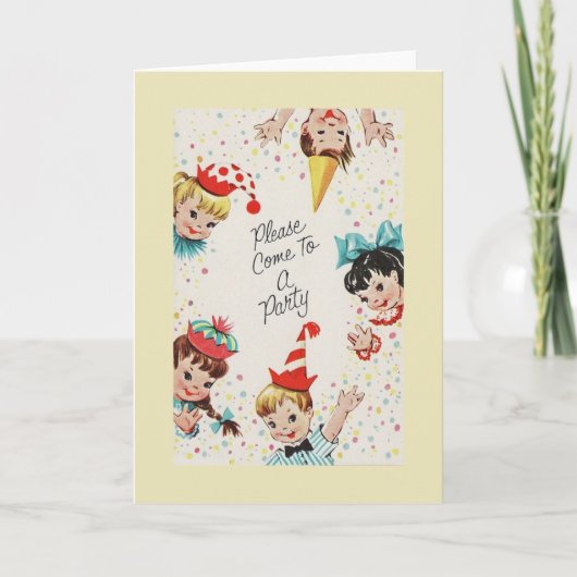 ヴィンテージ誕生日パーティーへの招待 招待状 (正面)