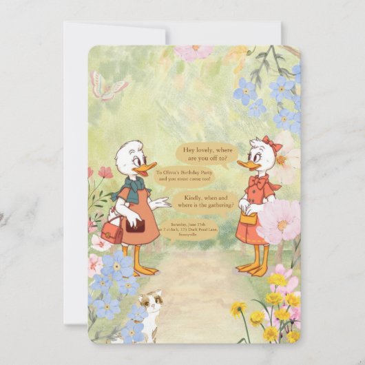 ヴィンテージ誕生日パーティーへの招待 招待状 (正面)