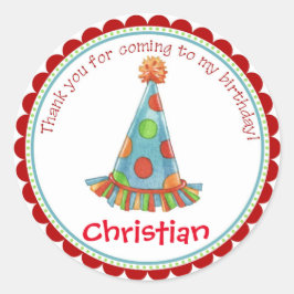 ヴィンテージ誕生日パーティーハットシール ラウンドシール