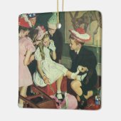 ヴィンテージ誕生日パーティー、ロバに尾をピン留めする セラミックオーナメント (左)