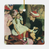 ヴィンテージ誕生日パーティー、ロバに尾をピン留めする セラミックオーナメント (裏面)