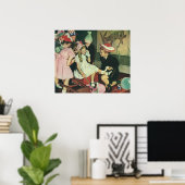 ヴィンテージ誕生日パーティー、ロバに尾をピン留めする ポスター (ホームオフィス)