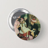ヴィンテージ誕生日パーティー、ロバに尾をピン留めする 缶バッジ (正面&裏面)