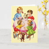 ヴィンテージ誕生日パーティ誕生日グリーティングカード カード (黄色い花)