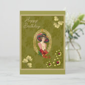 ヴィンテージ誕生日フラットカード (スタンド正面)