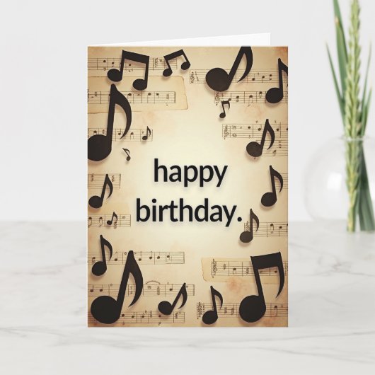 ヴィンテージ誕生日メモカード カード (正面)