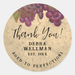 ヴィンテージ誕生日ワインのテーマありがとうありがとう ラウンドシール