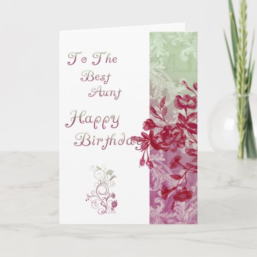 ヴィンテージ誕生日叔母 カード (正面)