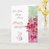 ヴィンテージ誕生日叔母 カード (黄色い花)