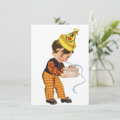 ヴィンテージ誕生日吹ボーイズアウトキャンドル1940s シーズンカード (スタンド正面)