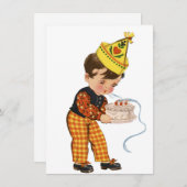ヴィンテージ誕生日吹ボーイズアウトキャンドル1940s シーズンカード (正面/裏面)