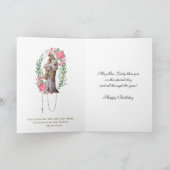 ヴィンテージ誕生日宗教的ヴァージンメアリーフローラカード カード (内部)