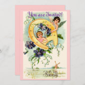 ヴィンテージ誕生日招待状 招待状 (正面/裏面)