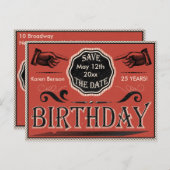 ヴィンテージ誕生日日付の保存 案内ポストカード (正面/裏面)