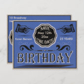 ヴィンテージ誕生日日付の保存 案内ポストカード (正面/裏面)