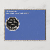 ヴィンテージ誕生日日付の保存 案内ポストカード (裏面)