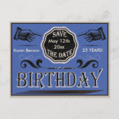 ヴィンテージ誕生日日付の保存 案内ポストカード (正面)